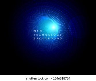 Vector abstract futuristic background design. Illustration high technology computer dark blue color backdrop. Hi-tech digital concept