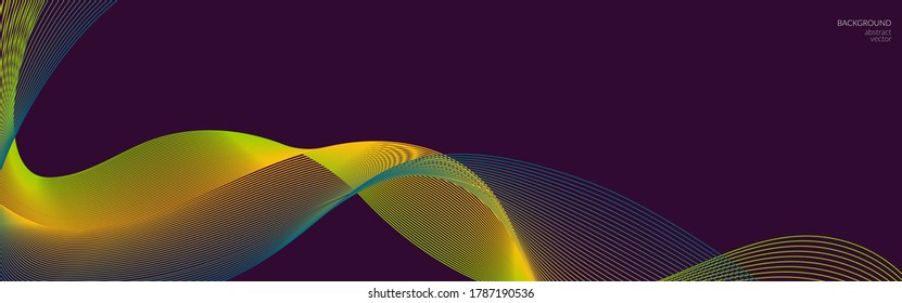 Vektorabstrakter futuristischer Hintergrund. Die Linien bilden die Wellen, und die Farbe wechselt von Licht zu Dunkel. Banner, Design von sozialen Netzwerken. Kopiert Platz.
