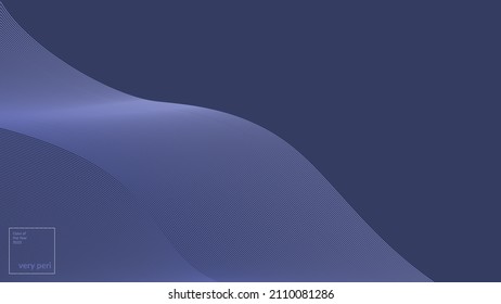 Vector abstract futuristic background. The lines form the waves, and the color of the year 2022, very peri. Design template for web, banner, social networks. Copyspace.
