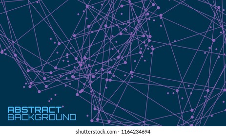Vector abstract futuristic background. Modern technology illustration with square mesh. Digital geometric abstraction with lines and points. Cube cell. Business information layout.