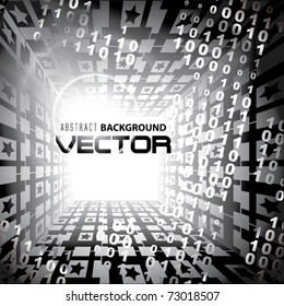 Vector Abstract Futuristic Background with Numerals