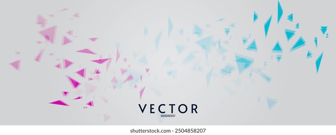 Vector abstract futuristic background. White backdrop with geometry elements and triangle shapes. 