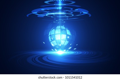 Vector Abstract futuristic circuit board global system, Illustration high digital technology blue color concept