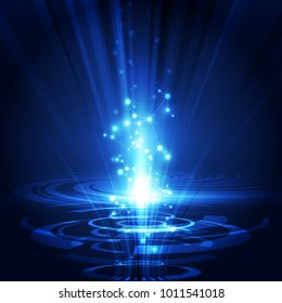 Vector Abstract futuristic circuit board system, Illustration high speed digital technology blue color concept