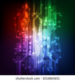 Vector Abstract futuristic circuit board, Illustration high digital technology blue color