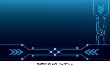 Vector Abstract futuristic circuit board, Illustration high computer technology dark blue color background. Hi-tech digital technology concept.