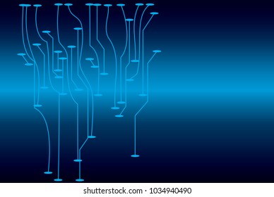 Vector Abstract futuristic circuit board, Illustration high computer technology dark blue color background. Hi-tech digital technology concept