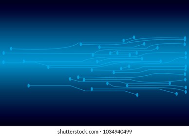 Vector Abstract futuristic circuit board, Illustration high computer technology dark blue color background. Hi-tech digital technology concept