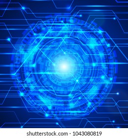 Vector Abstract futuristic circuit board. computer technology dark blue color background.
Vector illustration