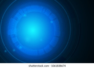 Vector Abstract futuristic circuit board. Global Network, computer technology dark blue color background , technology concept. Vector illustration