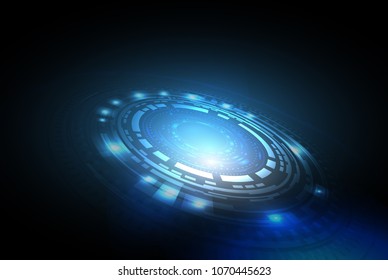Vector Abstract futuristic circuit board. Global Network, computer technology dark blue color background , technology concept. Vector illustration