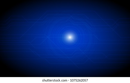 Vector Abstract futuristic circuit board, Illustration high computer technology dark blue color background. Hi-tech digital technology concept