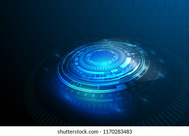 Vector Abstract futuristic circuit board. Global Network, computer technology dark blue color background , technology concept. Vector illustration