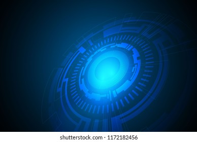 Vector Abstract futuristic circuit board. Global Network, computer technology dark blue color background , technology concept. Vector illustration