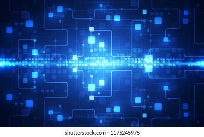 Vector Abstract futuristic circuit board, Illustration high digital technology blue color