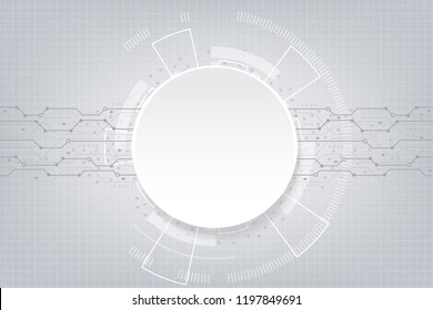 Vector abstract futuristic circuit board on white background.