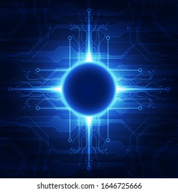 Vector Abstract futuristic circuit board global system, Illustration high digital technology blue color concept