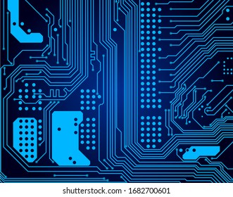 Vector Abstract futuristic circuit board, Illustration high computer technology dark blue color background. Hi-tech digital technology concept