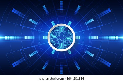 Vektorillustration Abstract futuristic Schaltung Global System, Illustration High-Digital-Technologie Blue-Farbkonzept
