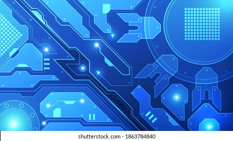 Vector Abstract futuristic circuit board global system, Illustration high digital technology blue color concept
