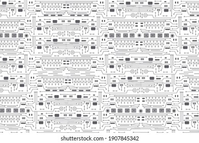 Vector Abstract futuristic circuit board, Electronic motherboard, Illustration high computer technology dark blue color background. Hi-tech digital technology concept.