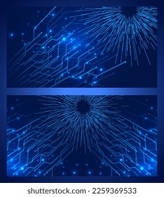Vector Abstract futuristic circuit board, Illustration high computer technology dark color background. Hi-tech digital technology concept

