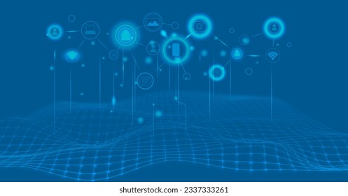Vector Abstract futuristic circuit board, Illustration high computer technology blue color background. Hi-tech digital technology concept