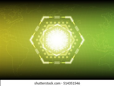 Vector Abstract futuristic circuit board, Illustration high technology dark green color background. Hi-tech digital technology concept,Elements of this image furnished by NASA