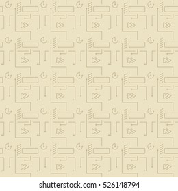 Vector Abstract futuristic circuit board, Illustration high computer technology seamless pattern. Hi-tech digital technology concept background.