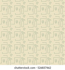 Vector Abstract futuristic circuit board, Illustration high computer technology seamless pattern. Hi-tech digital technology concept background.