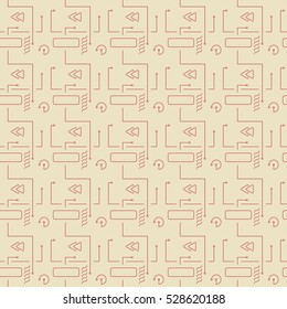 Vector Abstract futuristic circuit board, Illustration high computer technology seamless pattern. Hi-tech digital technology concept background.