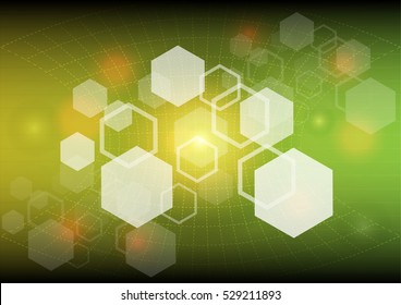 Vector Abstract futuristic circuit board, Illustration high technology green color background. Hi-tech digital technology concept