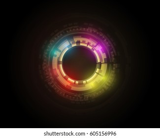 Vector Abstract futuristic circuit board, high computer technology colorful background