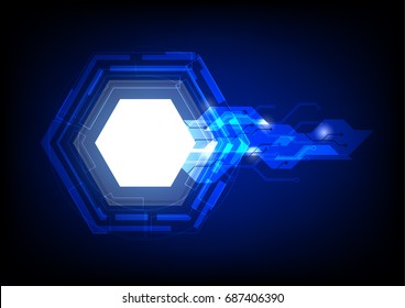 Vector Abstract futuristic circuit board. high technology dark blue color background. Hi-tech digital technology concept