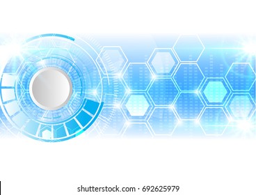 Vector Abstract futuristic circuit board, Illustration high computer technology  background. Hi-tech digital technology concept