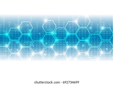 Vector Abstract futuristic circuit board, Illustration high computer technology  background. Hi-tech digital technology concept