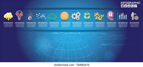 Vector Abstract futuristic circuit board, Illustration high computer technology light blue color background. Hi-tech digital technology concept