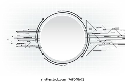 Vector abstract futuristic circuit board on white background.