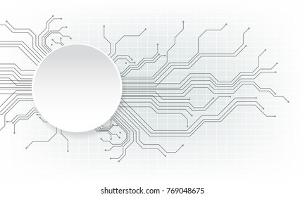 Vector abstract futuristic circuit board on white background.