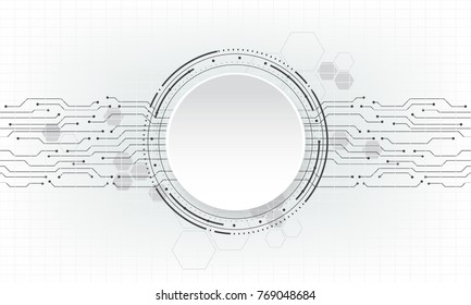 Vector abstract futuristic circuit board on white background.