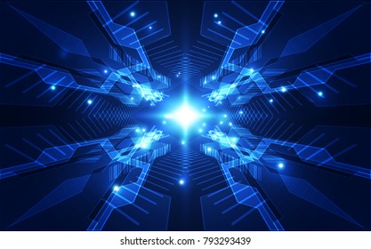 Vector Abstract futuristic circuit board, Illustration high digital technology blue color