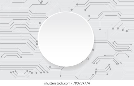 Vector abstract futuristic circuit board on white background.