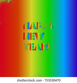 Vector abstract futuristic colorful science technology holiday happy new year lettering pattern