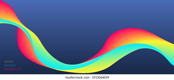 Vector abstract, futuristic, digital background in Mood-Boosting Colours. Swirling waves with a transition of bright colors. Design template for web banners. Copy space.