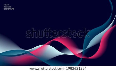 Vector abstract, futuristic, digital background in Mood-Boosting Colours. Swirling waves with a transition of bright colors. Design template for web banners. Copy space.