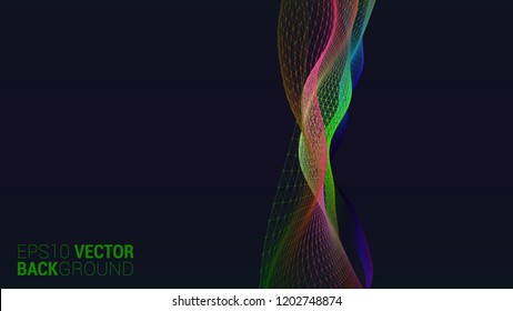 Vector abstract futuristic digital landscape