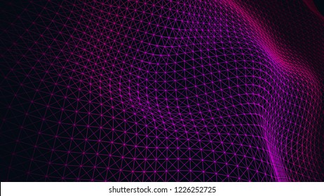 Vector abstract futuristic digital landscape
