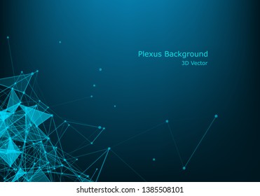 Vector abstract futuristic digital landscape with particles dots and stars on horizon. computer geometric digital connection structure. Futuristic blue abstract grid. Intelligence artificial. Neon