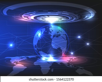 Vector abstract futuristic digital technology background