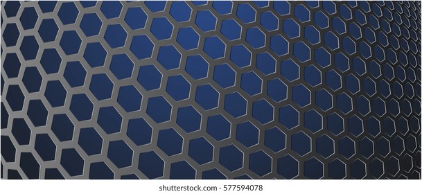 Vector Abstract futuristic hexagonal board. Illustration of computer technology. Vector background. Hi-tech digital technology concept